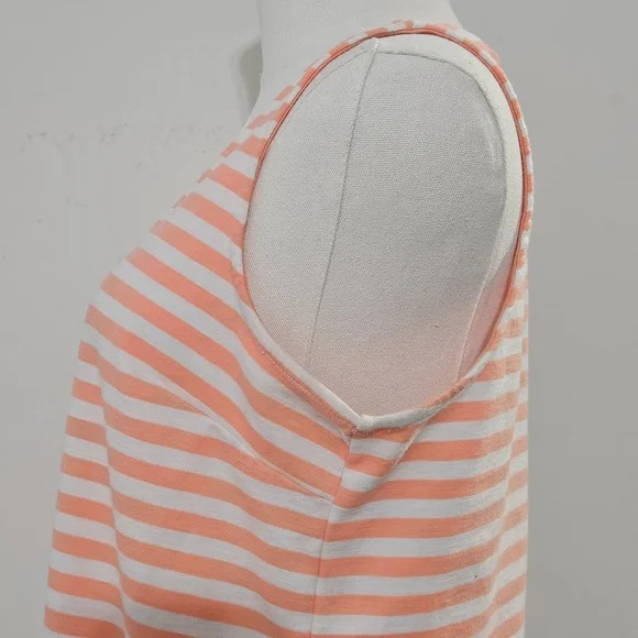 Old Navy Size M Cotton Polyester Orange White Striped Womens Tank Dress with - Picture 5 of 16